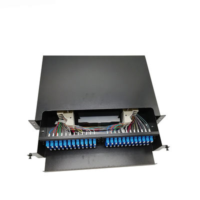 Tipo caixa da gaveta de 96 núcleos da terminação da fibra de Odf da montagem em rack de LC/UPC