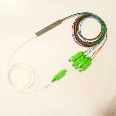 Tipo de aço divisor do tubo de FTTH 1x4 do PLC da fibra ótica com Sc/conector do Apc