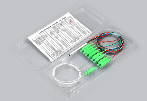 Tipo de aço divisor ótico do tubo do PLC da fibra do conector do divisor SC/APC da fibra do PLC de 1x8
