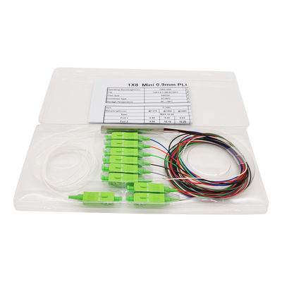 tipo de aço divisor do tubo 1x8 do pLC da fibra ótica de 1M SC/APC