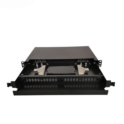 24 tipos caixa da gaveta dos núcleos da terminação do cabo de fibra ótica da montagem em rack