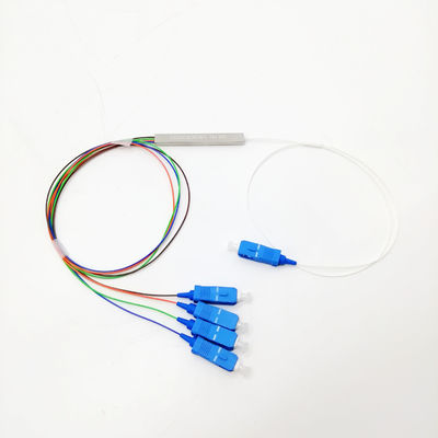 Mini divisor do PLC da fibra ótica do SC 1x4 UPC de 0.9mm, divisor da fibra do único modo